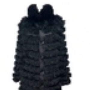 Elegant Black Faux Fur Coat